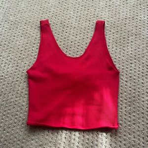 Red Cross back cropped tank top